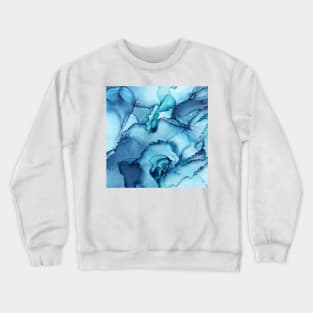 The Blue Abyss - Alcohol Ink Painting Crewneck Sweatshirt